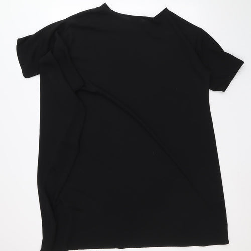 ASOS Womens Black Polyester T-Shirt Dress Size 10 Round Neck Pullover