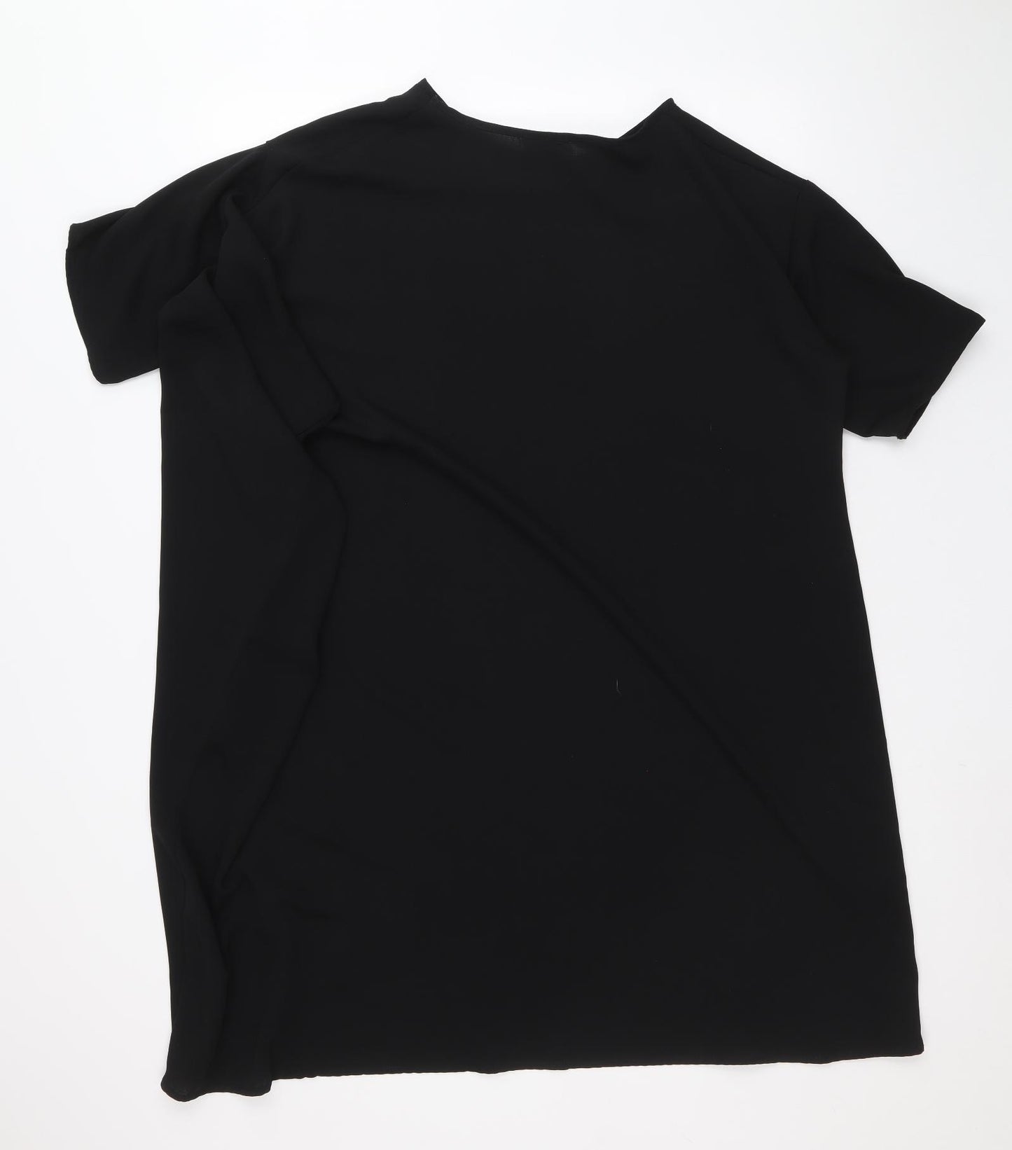 ASOS Womens Black Polyester T-Shirt Dress Size 10 Round Neck Pullover