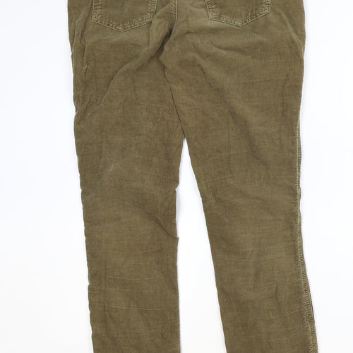 White Stuff Womens Brown Cotton Trousers Size 10 Regular Zip