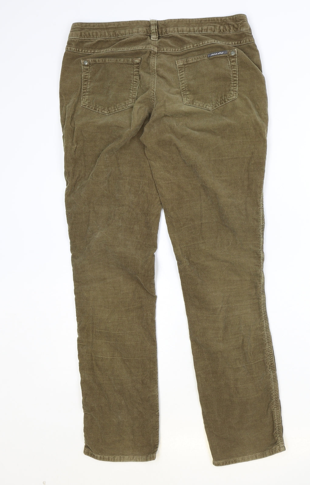 White Stuff Womens Brown Cotton Trousers Size 10 Regular Zip