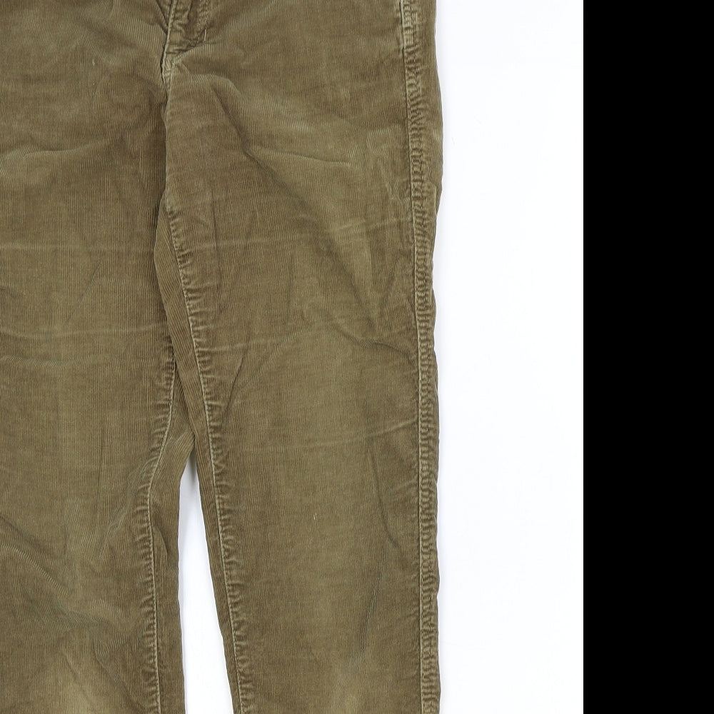 White Stuff Womens Brown Cotton Trousers Size 10 Regular Zip