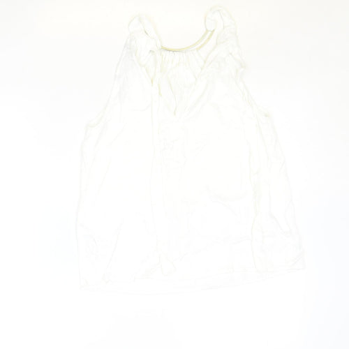 Zara Womens Ivory Viscose Basic Tank Size XS Round Neck