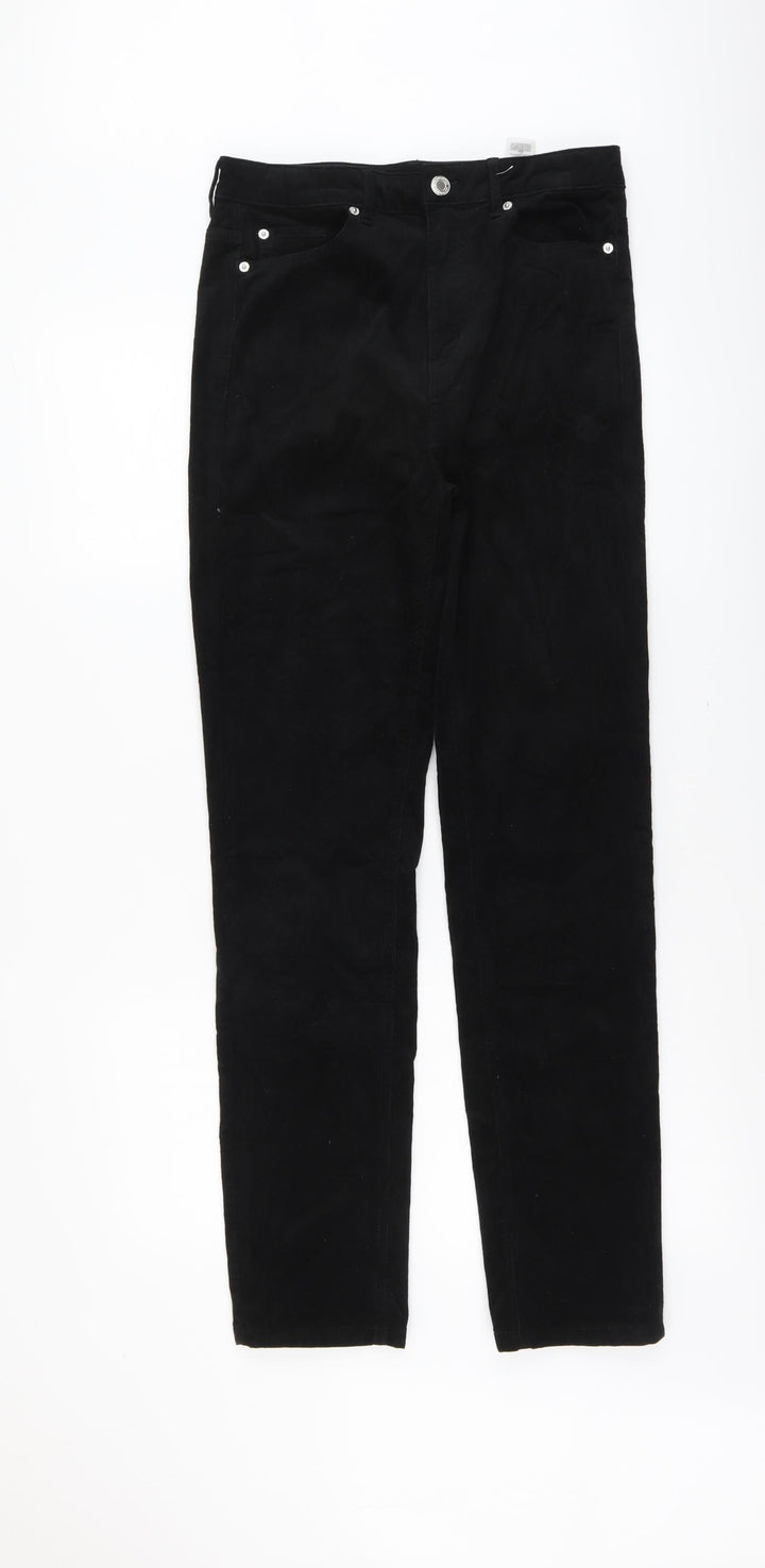 Marks and Spencer Womens Black Cotton Skinny Jeans Size 10 L30 in Regular Button
