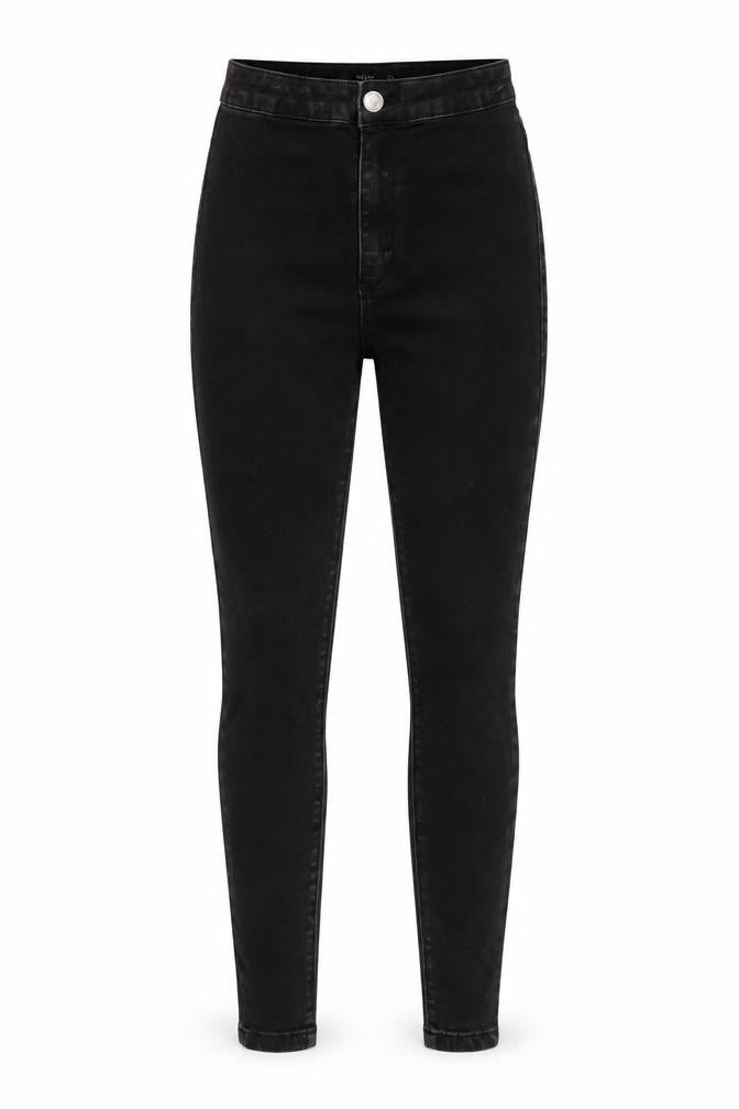 Missguided Womens Black Cotton Jegging Jeans Size 8 L26 in Slim Button