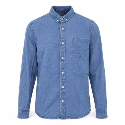 ASOS Mens Blue Cotton Button-Up Size S Collared Button