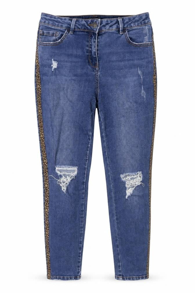 Preworn Womens Blue Cotton Skinny Jeans Size 10 Slim Button