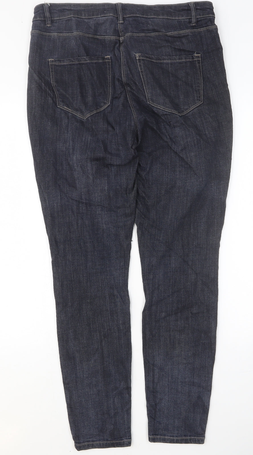 NEXT Womens Blue Cotton Skinny Jeans Size 14 Regular Zip