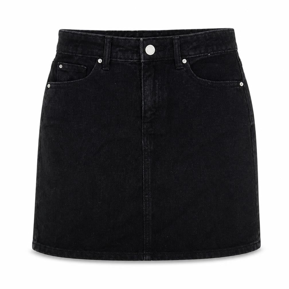 Primark Womens Black Chlorofibre Straight & Pencil Skirt Size 6 Button