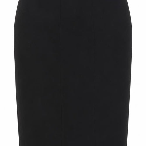 b.young Womens Black Viscose Straight & Pencil Skirt Size 10 Zip