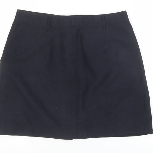 New Look Womens Blue Polyester A-Line Skirt Size 10 Snap