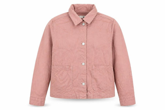 Front view of Topshop women’s pink jacket, size UK 12, button