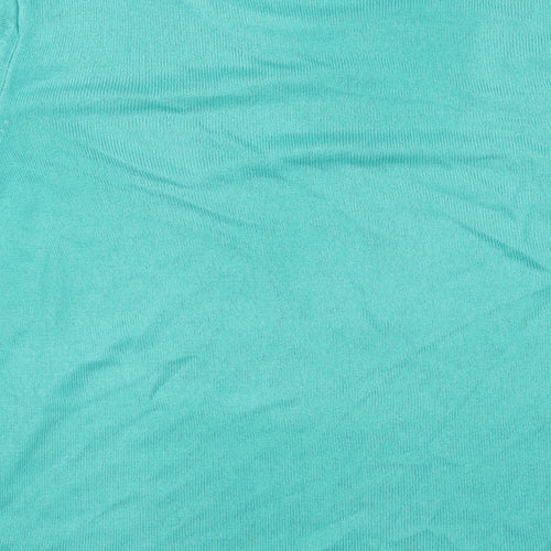 Classic Womens Blue Round Neck Acrylic Pullover Jumper Size 14 Pullover