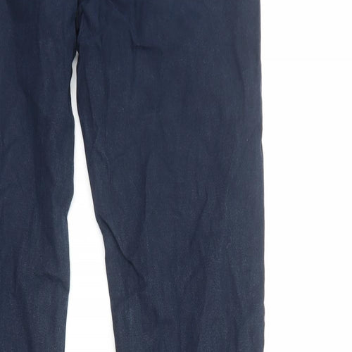 Zara Mens Blue Cotton Trousers Size L Regular Zip