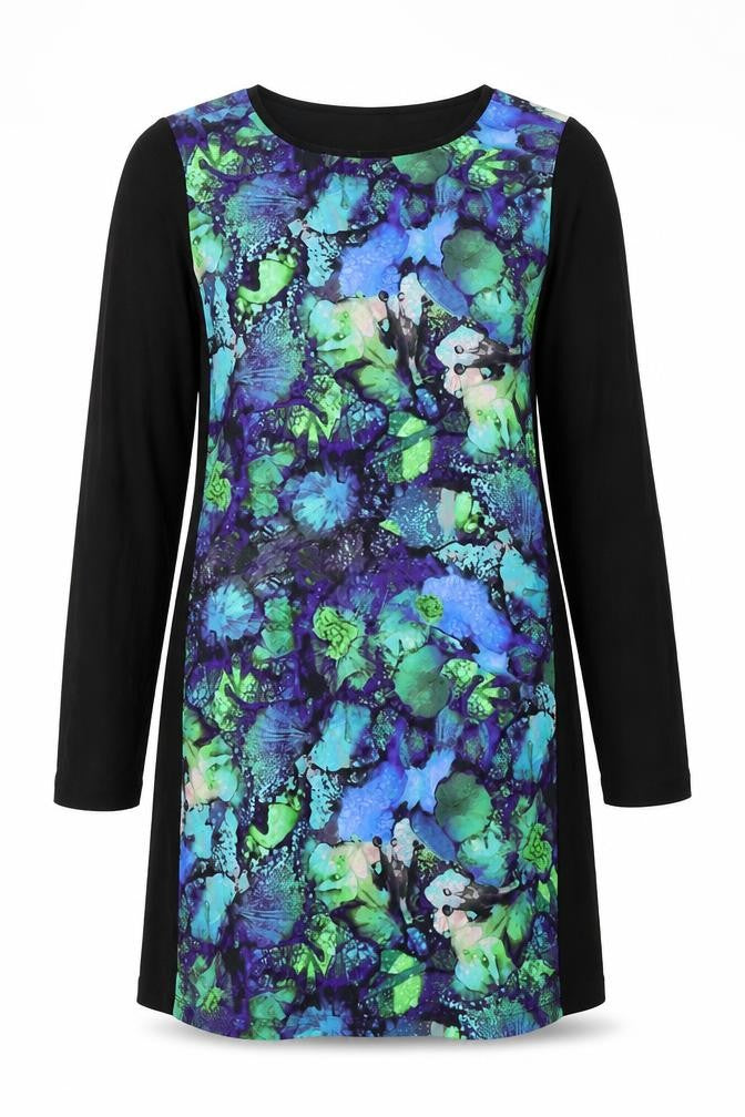 Vivante Womens Blue Polyester Shift Size M Round Neck Pullover