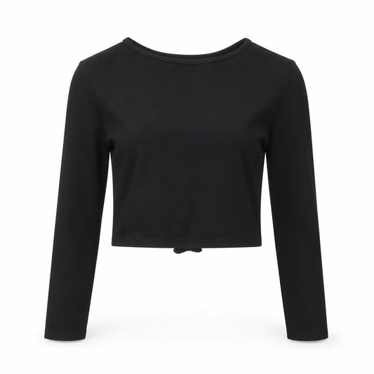 Front view of PRETTYLITTLETHING women’s black polyester basic t-shirt, size S, round neck