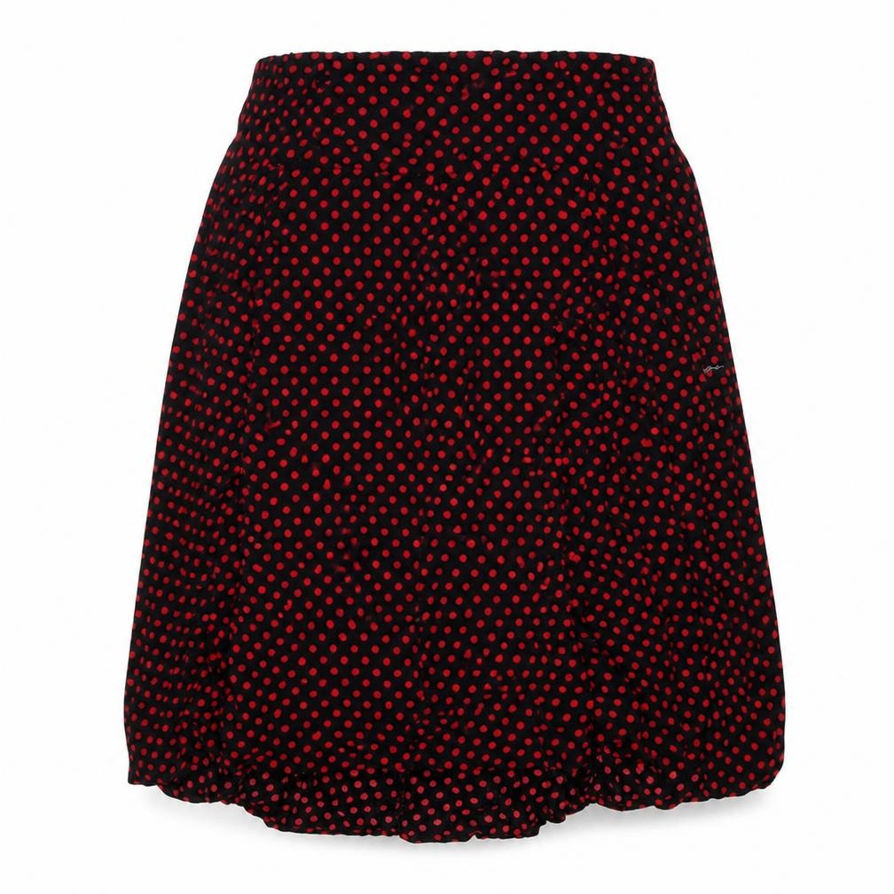 Preworn Womens Black Polka Dot Polyester Swing Skirt Size 36 in
