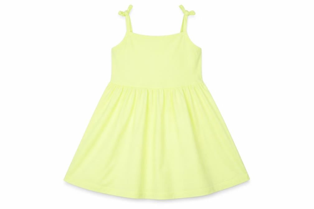 Little Kids Girls Yellow Cotton A-Line Size 3-4 Years Square Neck Pullover
