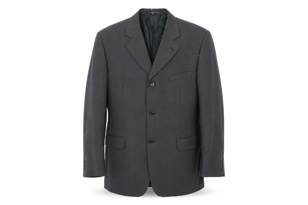 Front view of Ciro Citterio men’s grey polyester jacket suit jacket, size 44, regular