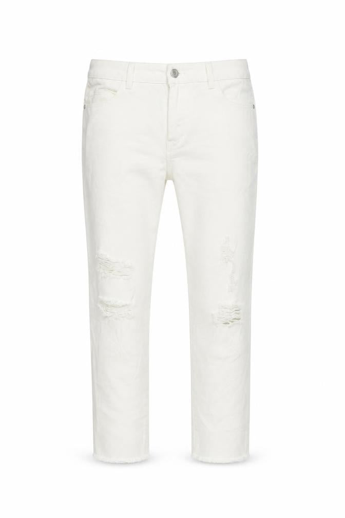 Noisy may Womens White Cotton Straight Jeans Size 31 in Regular Zip