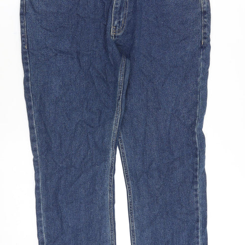 George Mens Blue Cotton Straight Jeans Size 34 in Regular Zip