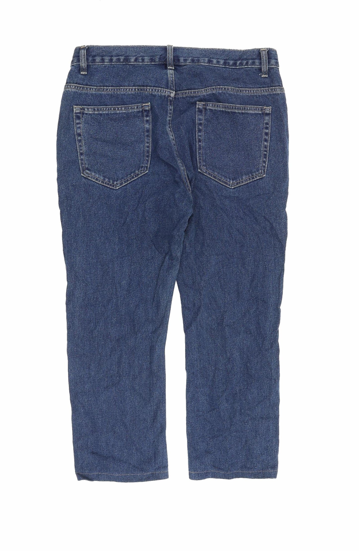 George Mens Blue Cotton Straight Jeans Size 34 in Regular Zip