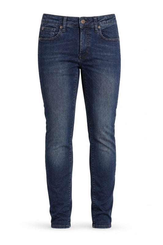 Front view of Gap women’s blue cotton skinny jeans, size UK 26, in regular zip