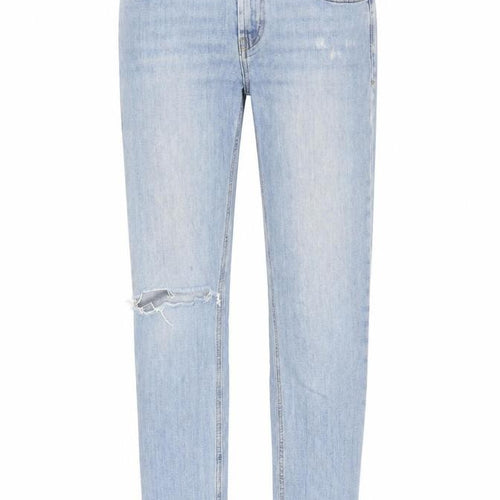 Topshop Womens Blue Cotton Straight Jeans Size 26 in Regular Zip