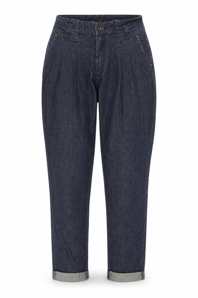 Front view of Select Denim women’s blue cotton straight jeans, size UK 12, regular zip