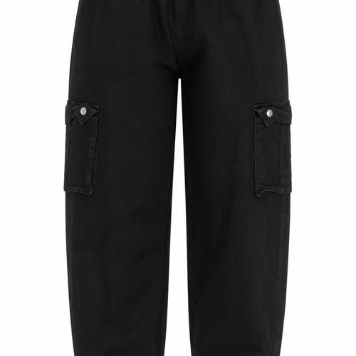 PRETTYLITTLETHING Womens Black Cotton Tapered Jeans Size 4 Regular