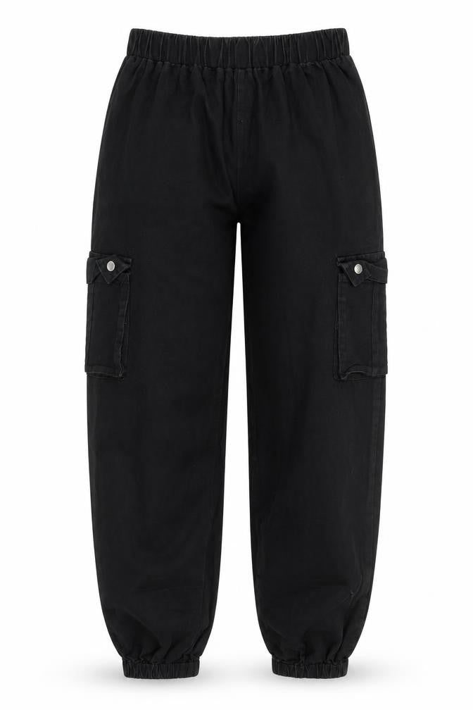 PRETTYLITTLETHING Womens Black Cotton Tapered Jeans Size 4 Regular