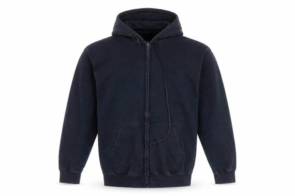 Awdis Mens Blue Cotton Full Zip Hoodie Size M