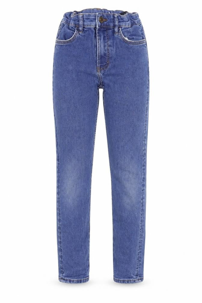 Skinny & Denim Girls Blue Cotton Straight Jeans Size 9-10 Years Regular Zip