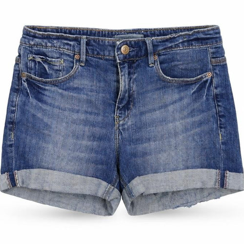 L.O.G.G Womens Blue Cotton Boyfriend Shorts Size 4 Regular Zip