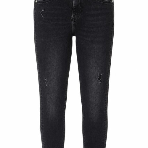 The Mini Ivy Girls Black Cotton Skinny Jeans Size 11-12 Years Regular Zip - Distressed