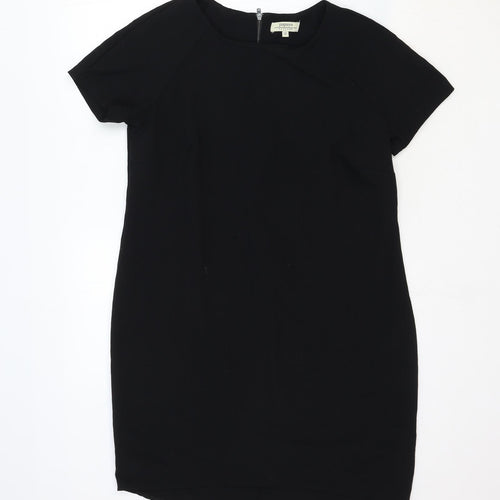 Papaya Womens Black Polyester Pencil Dress Size 12 Crew Neck Zip