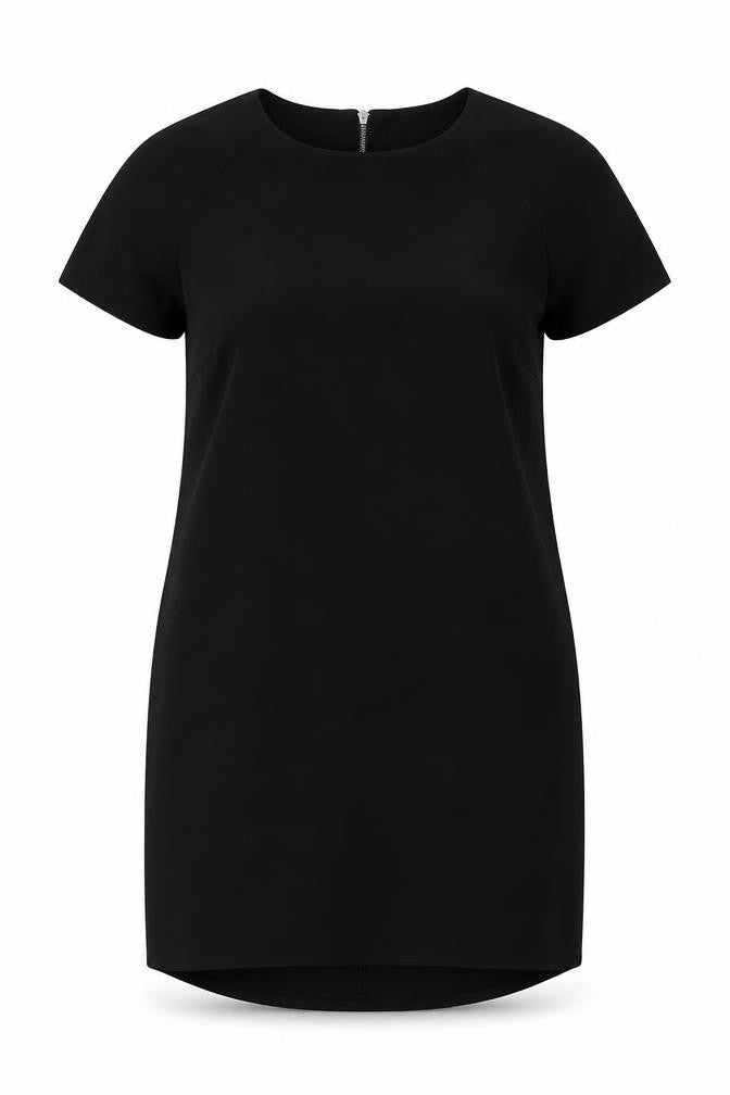 Papaya Womens Black Polyester Pencil Dress Size 12 Crew Neck Zip