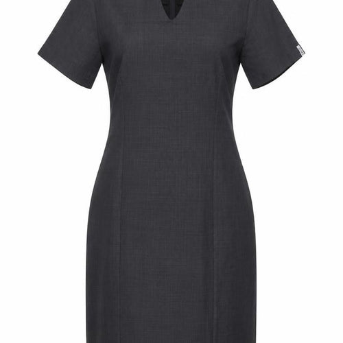 Florenceroby Womens Grey Polyester Pencil Dress Size 10 V-Neck Zip