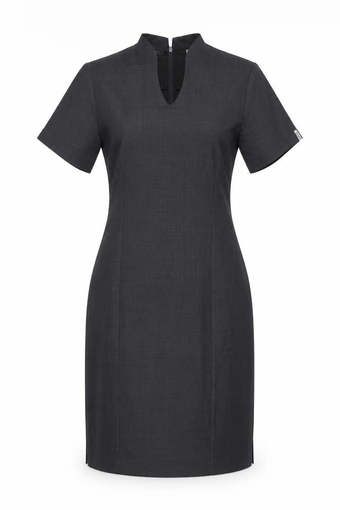Florenceroby Womens Grey Polyester Pencil Dress Size 10 V-Neck Zip
