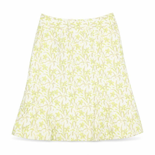 Gap Womens Yellow Floral Cotton Swing Skirt Size 8 Zip