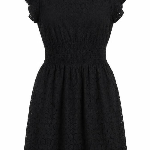 Pinky Womens Black Geometric Cotton Fit & Flare Size M Boat Neck Pullover