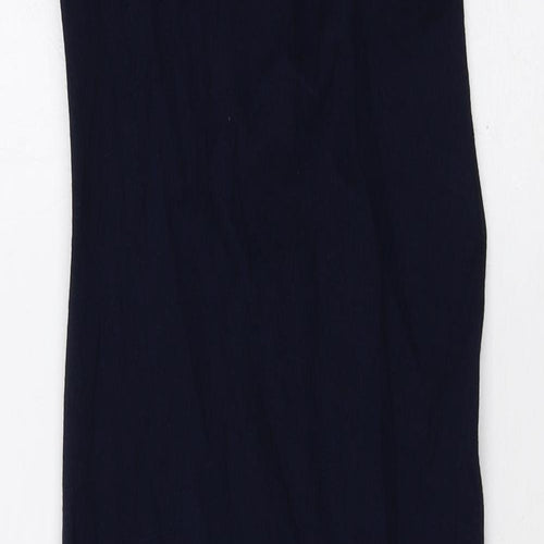 Zara Womens Blue Wool T-Shirt Dress Size XS Round Neck Zip
