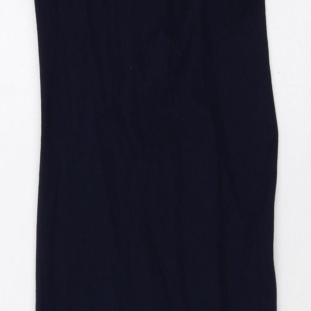 Zara Womens Blue Wool T-Shirt Dress Size XS Round Neck Zip