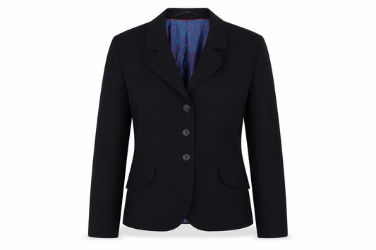 Front view of Wardrobe women’s black polyester jacket blazer, size UK 12