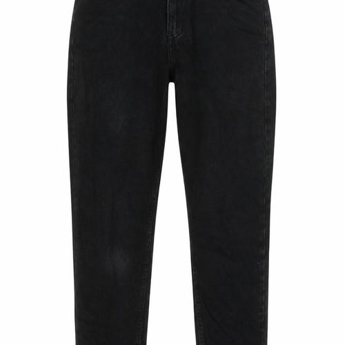 Denim & Co. Womens Black Cotton Straight Jeans Size 10 Regular Zip