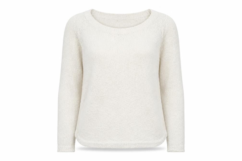 Front view of Vero Moda women’s ivory scoop neck acrylic jumper, size L