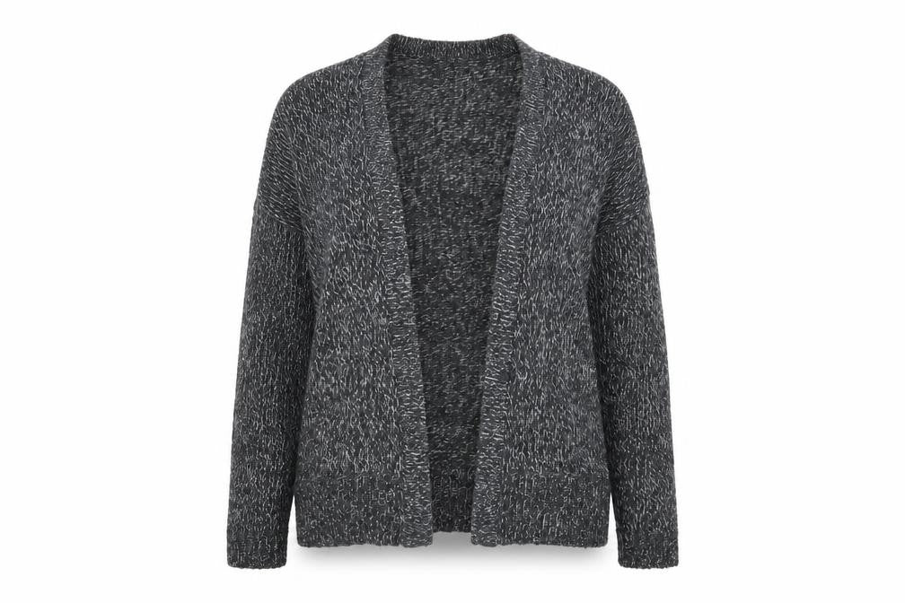Vera Moda Womens Grey V-Neck Cotton Cardigan Jumper Size S