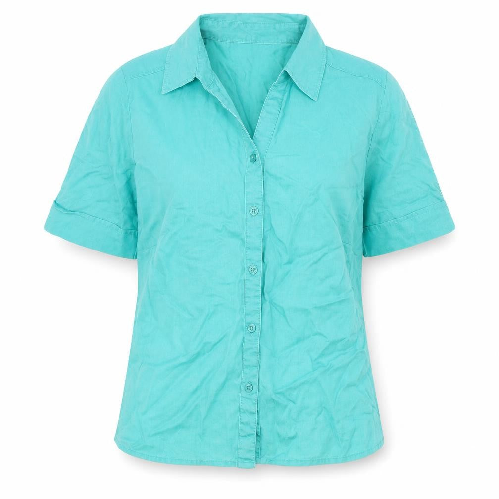 Marks & Spencer Womens Blue Lyocell Basic Button-Up Size 12 Collared