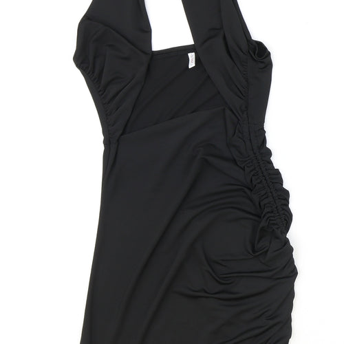 D&M Womens Black Polyester Mini Size S Halter Pullover
