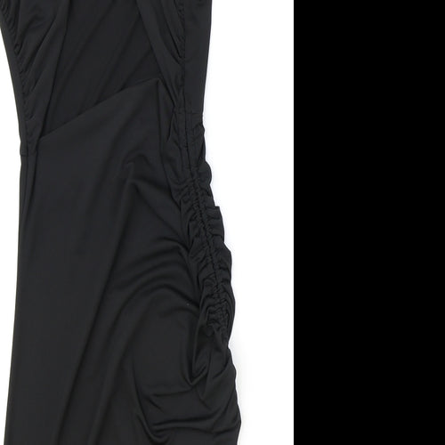 D&M Womens Black Polyester Mini Size S Halter Pullover