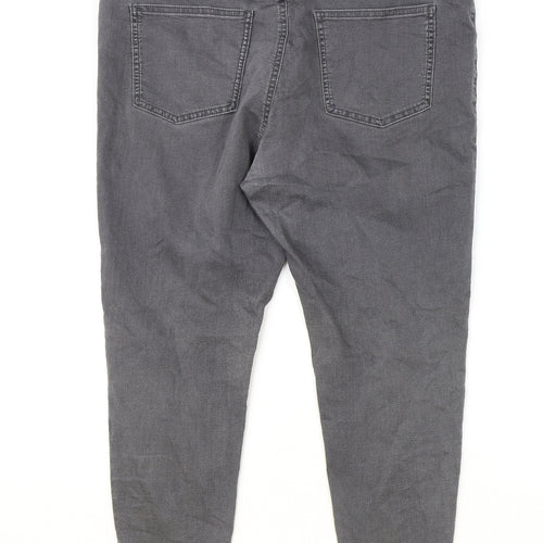 Marks and Spencer Womens Grey Cotton Straight Jeans Size 18